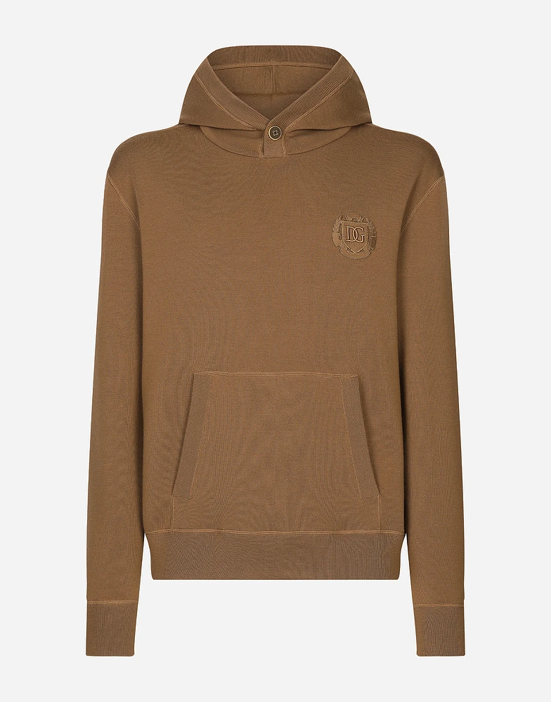 Wool and silk hoodie with DG patch