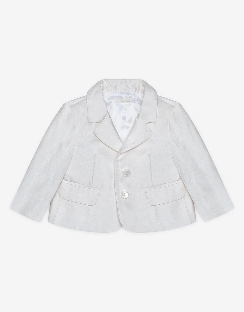 Single-breasted silk shantung jacket