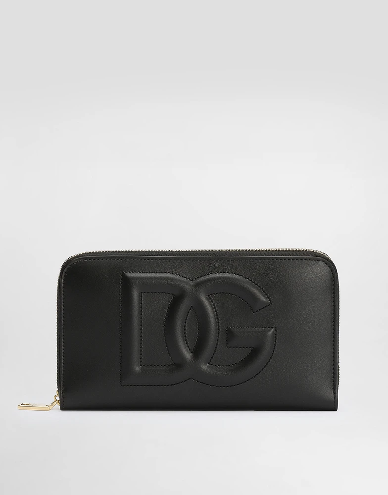 Calfskin zip-around DG Logo wallet