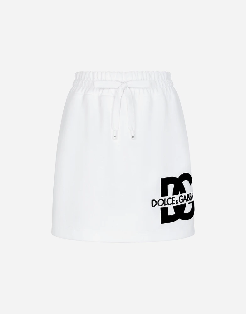Jersey miniskirt with DG logo patch