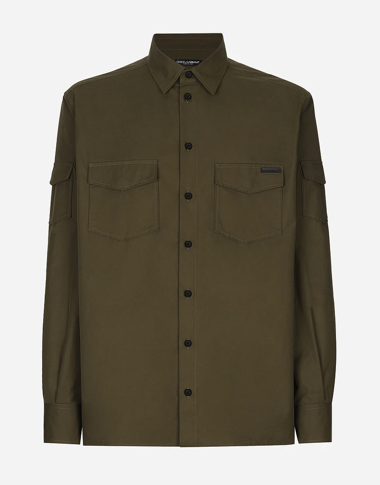 Technical fabric shirt with pockets