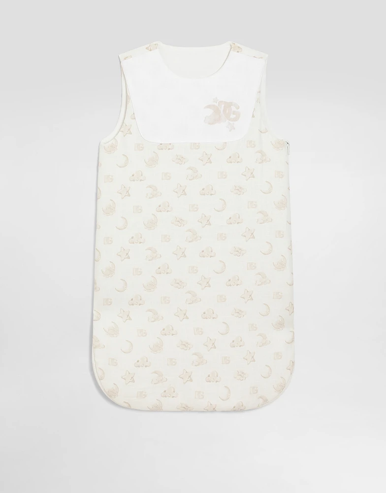 Canvas baby nest with moon and stars print