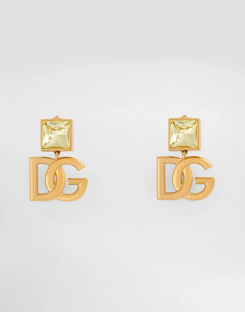 Earrings with DG logo and rhinestones