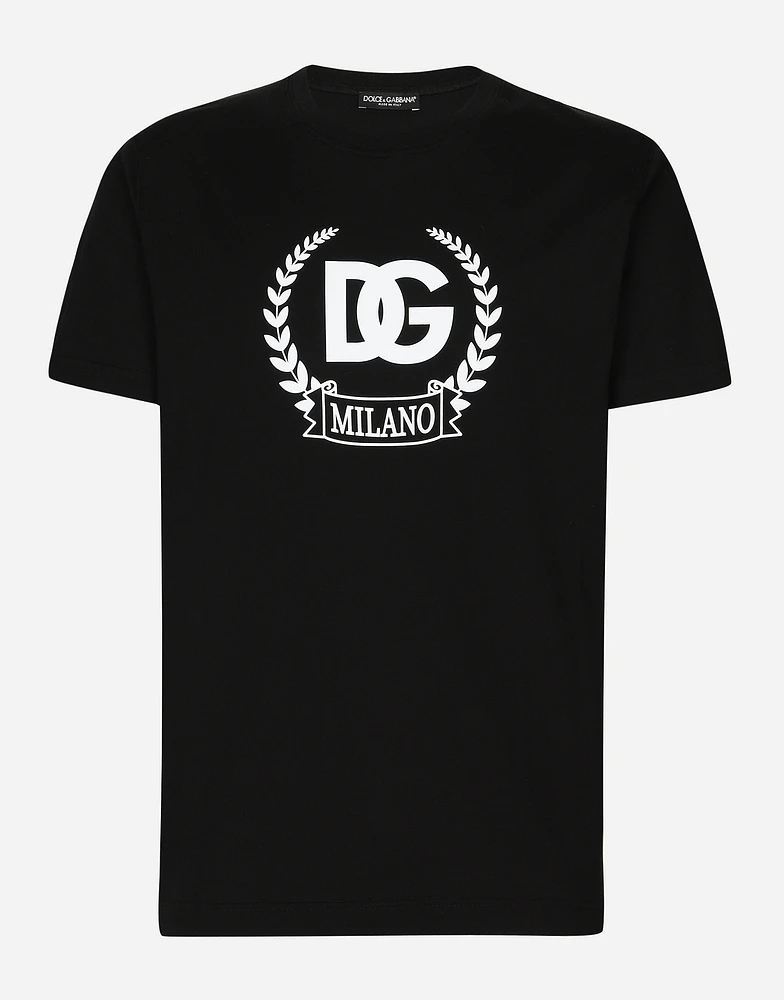 Short-sleeved cotton T-shirt with DG print