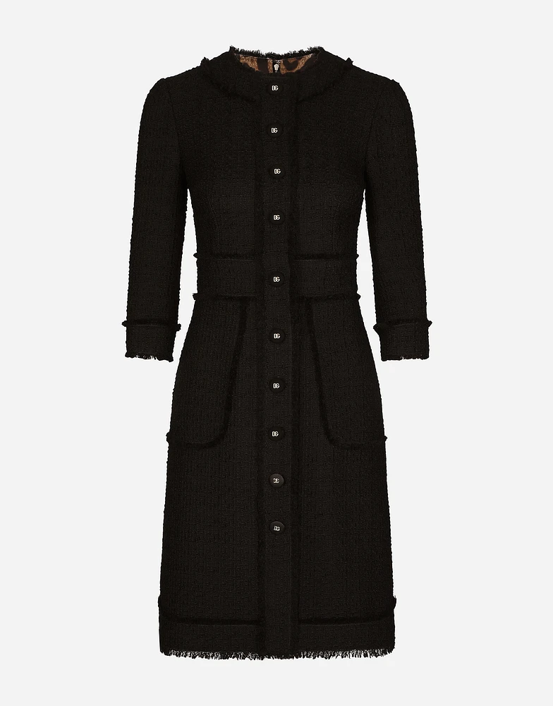 Raschel tweed midi dress