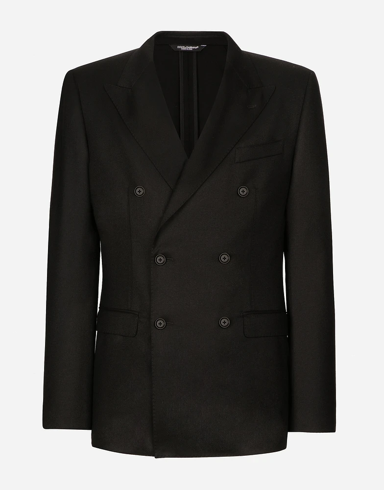 Double-breasted wool Taormina-fit jacket