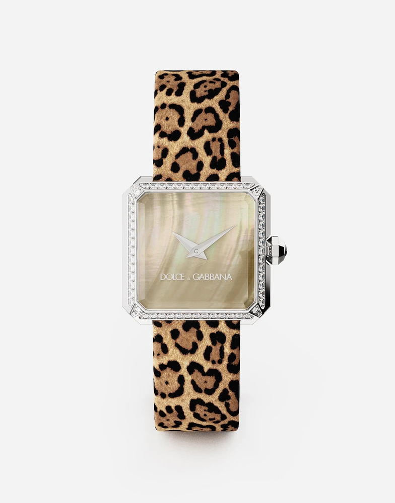Steel watch with diamonds