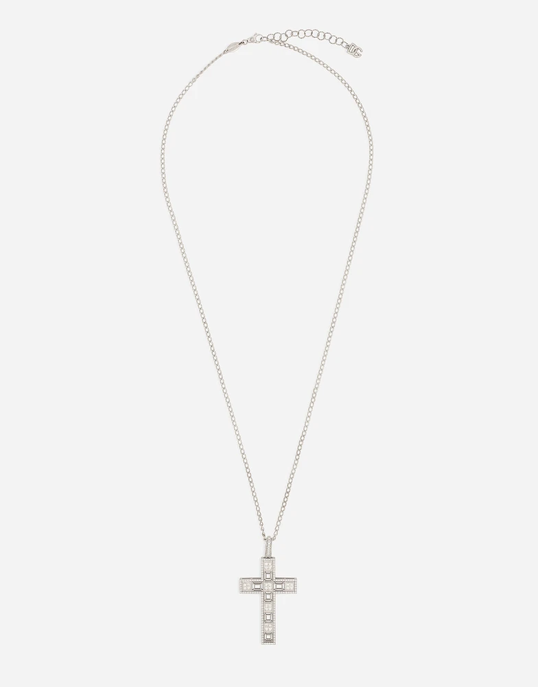 Cross Pendant 18-carat white gold and diamonds