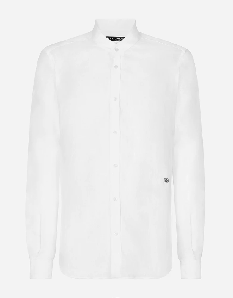 Linen Martini-fit shirt with DG hardware