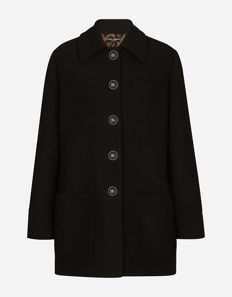 Double crepe peacoat with galalith buttons