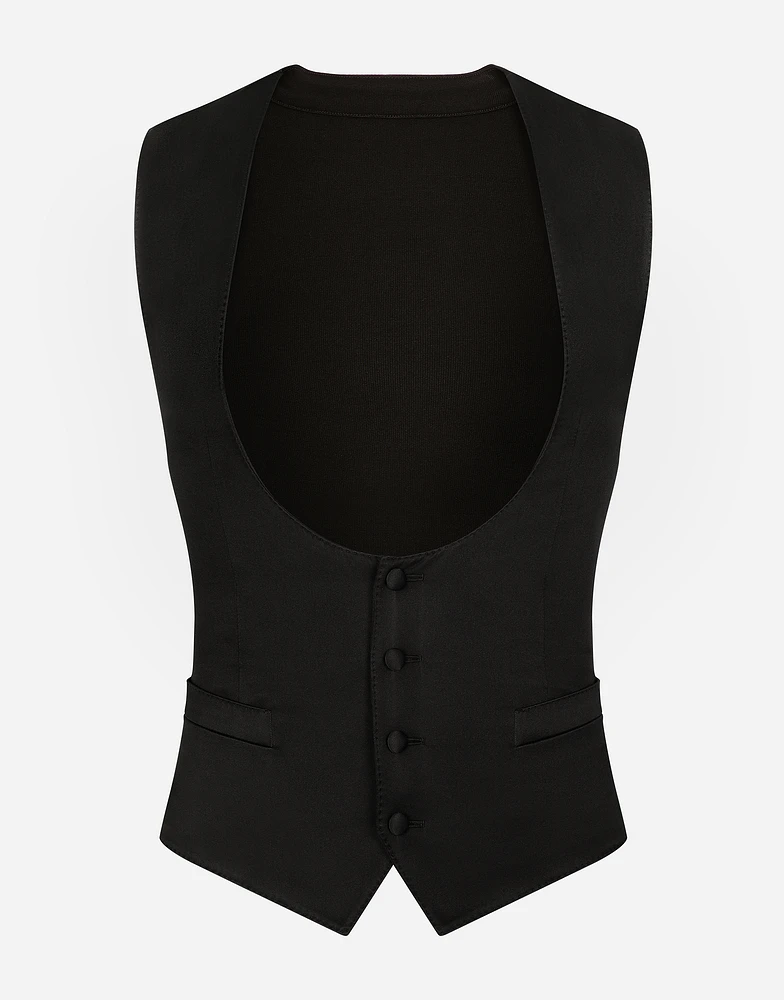 Single-breasted silk vest