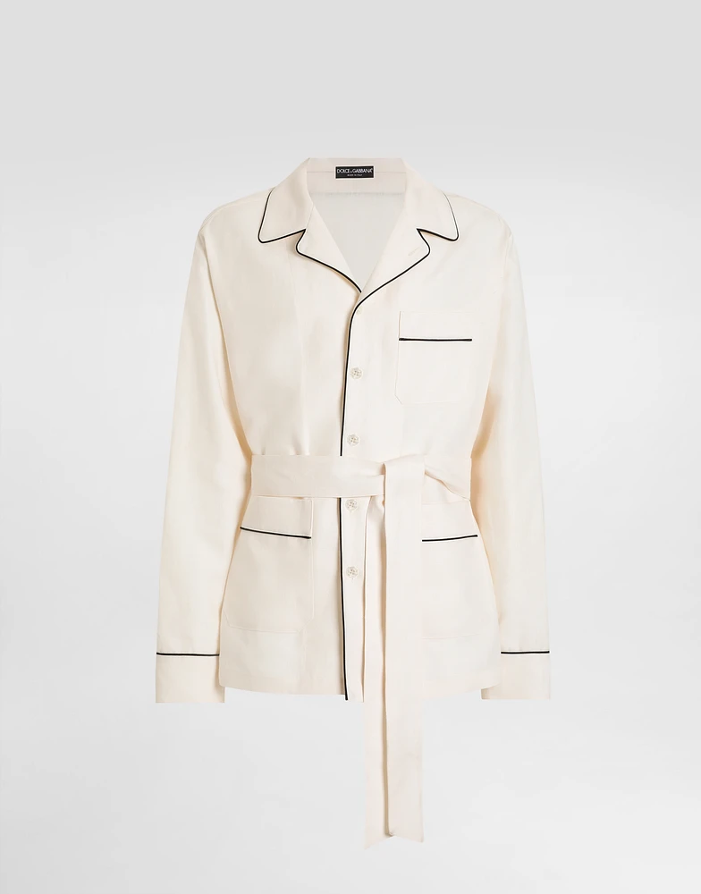 Linen fabric pajama jacket
