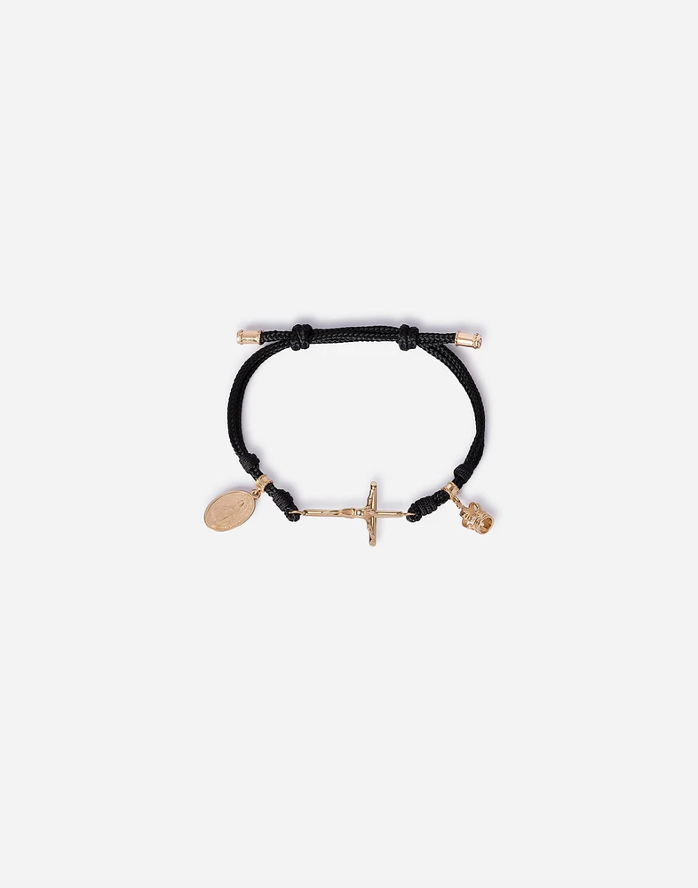 Sicily Bracelet fabric with 18-carat gold pendants
