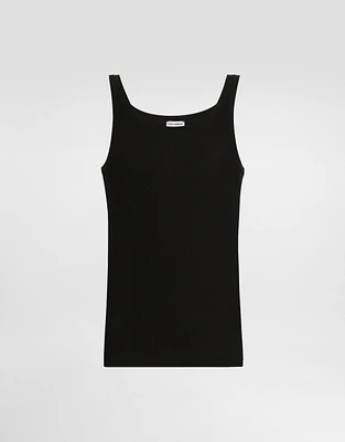 Fine-rib cotton singlet