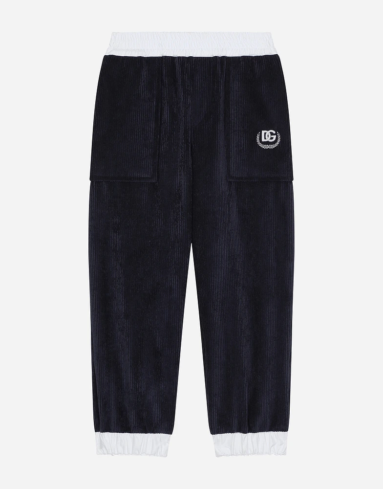Corduroy jogging pants with DG logo