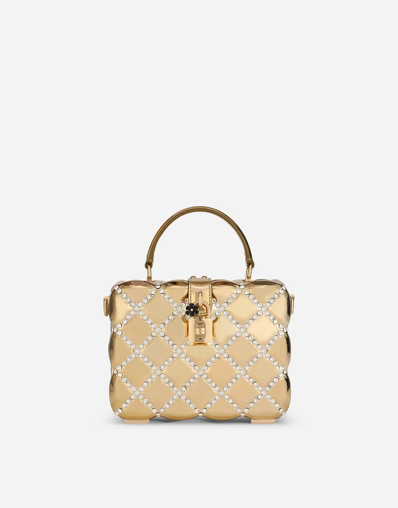 Resin Dolce Box bag with rhinestones