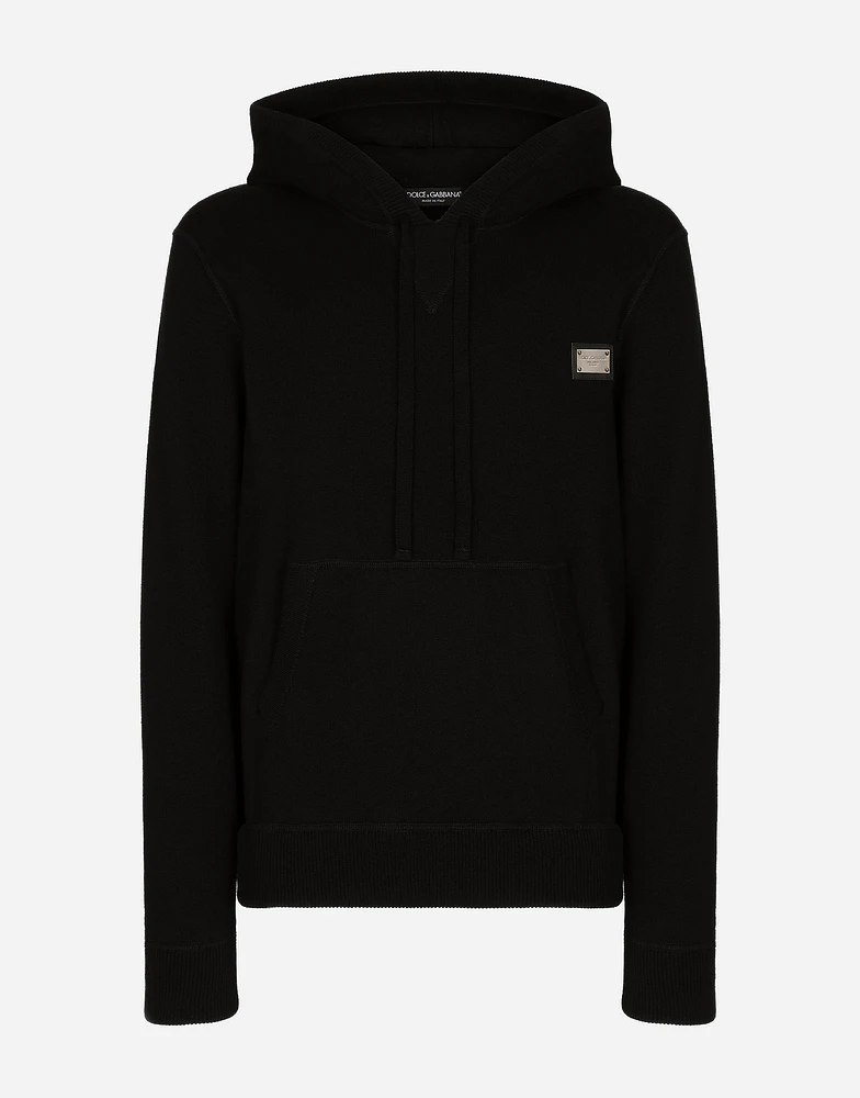 Wool and cashmere hooded sweater