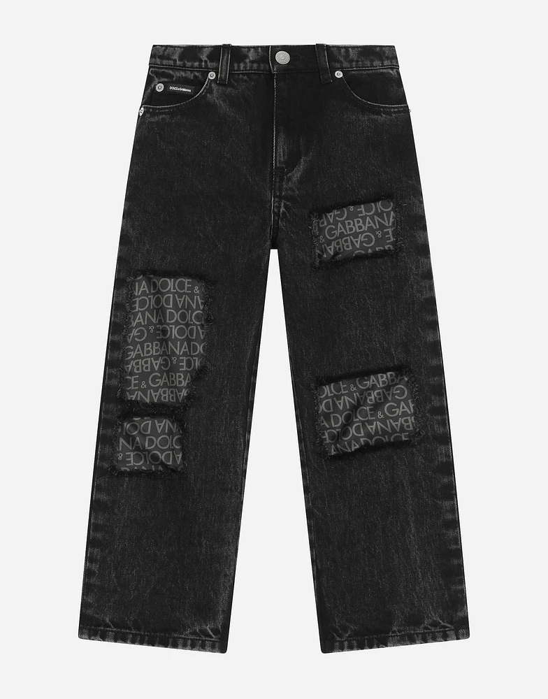 5-pocket jeans with silk twill interior