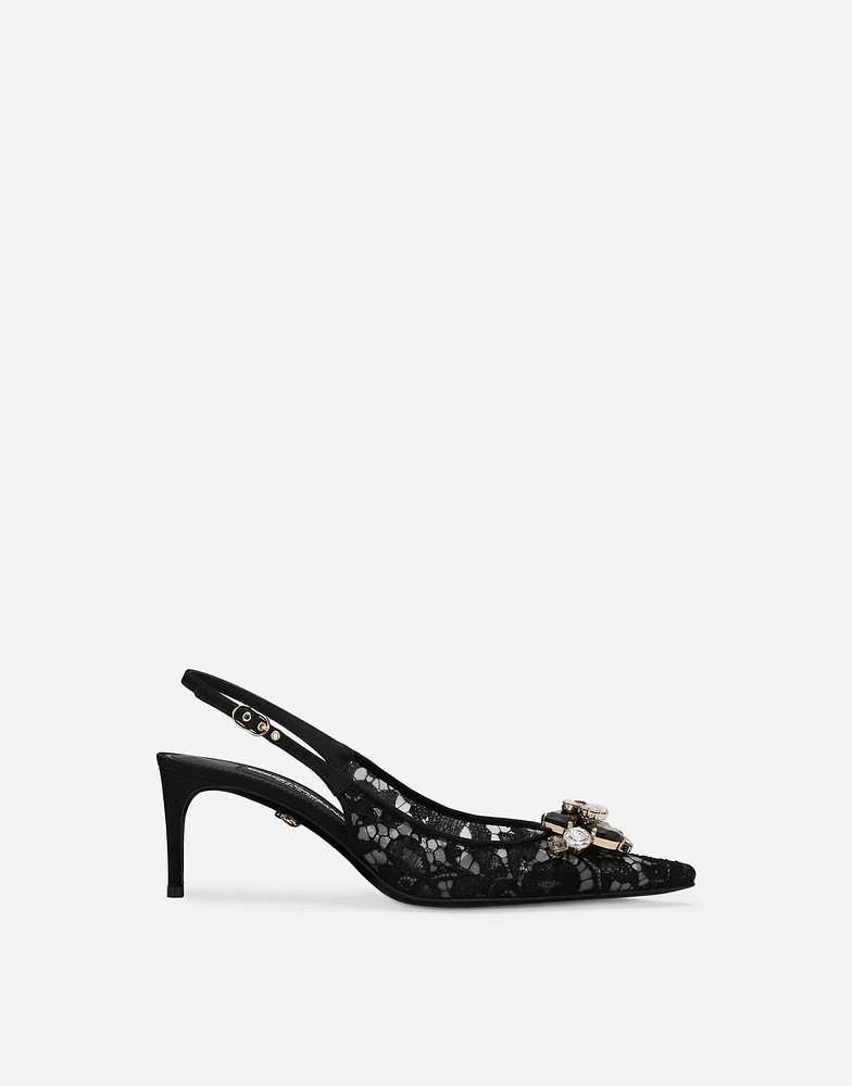 Rainbow lace slingbacks lurex