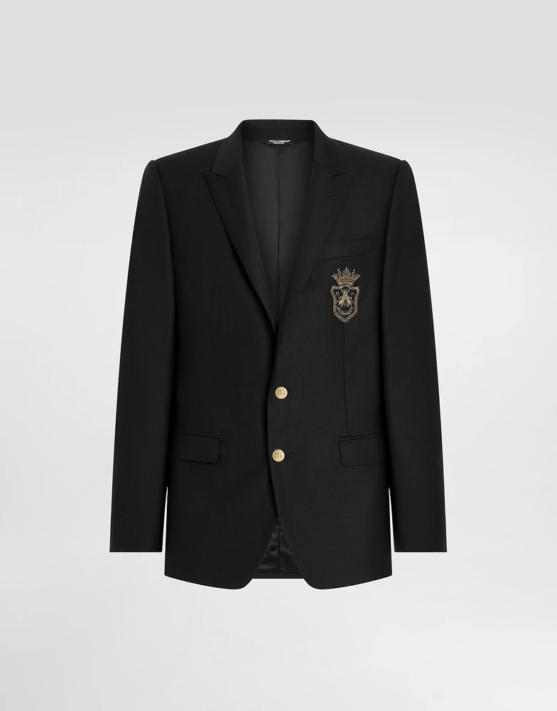 Single-breasted Martini-fit jacket with patch