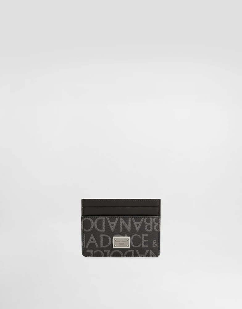 Coated jacquard card holder
