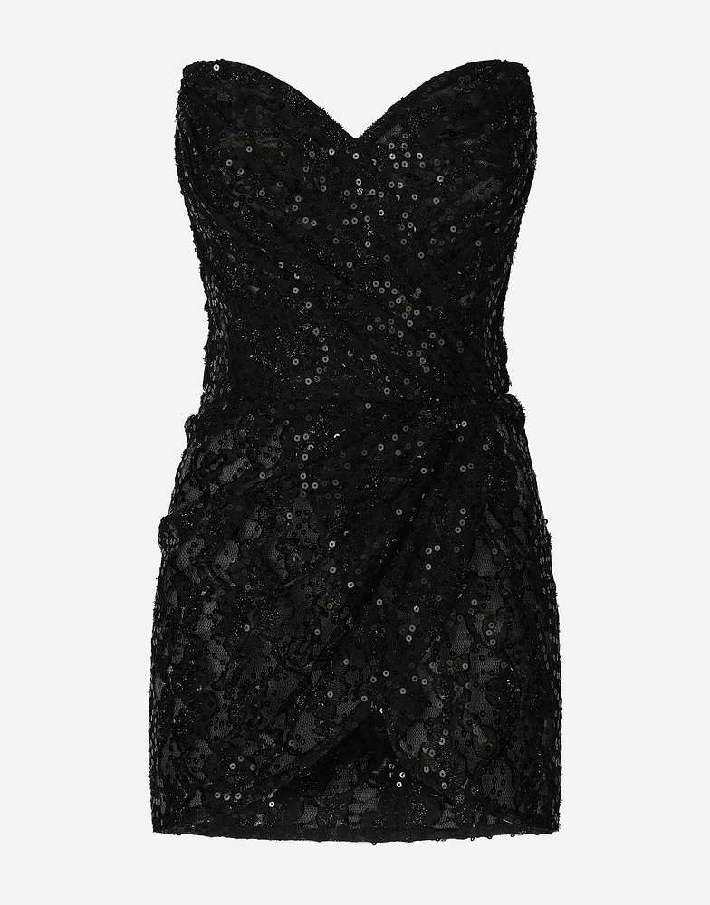 Short dress with sequin embellishment