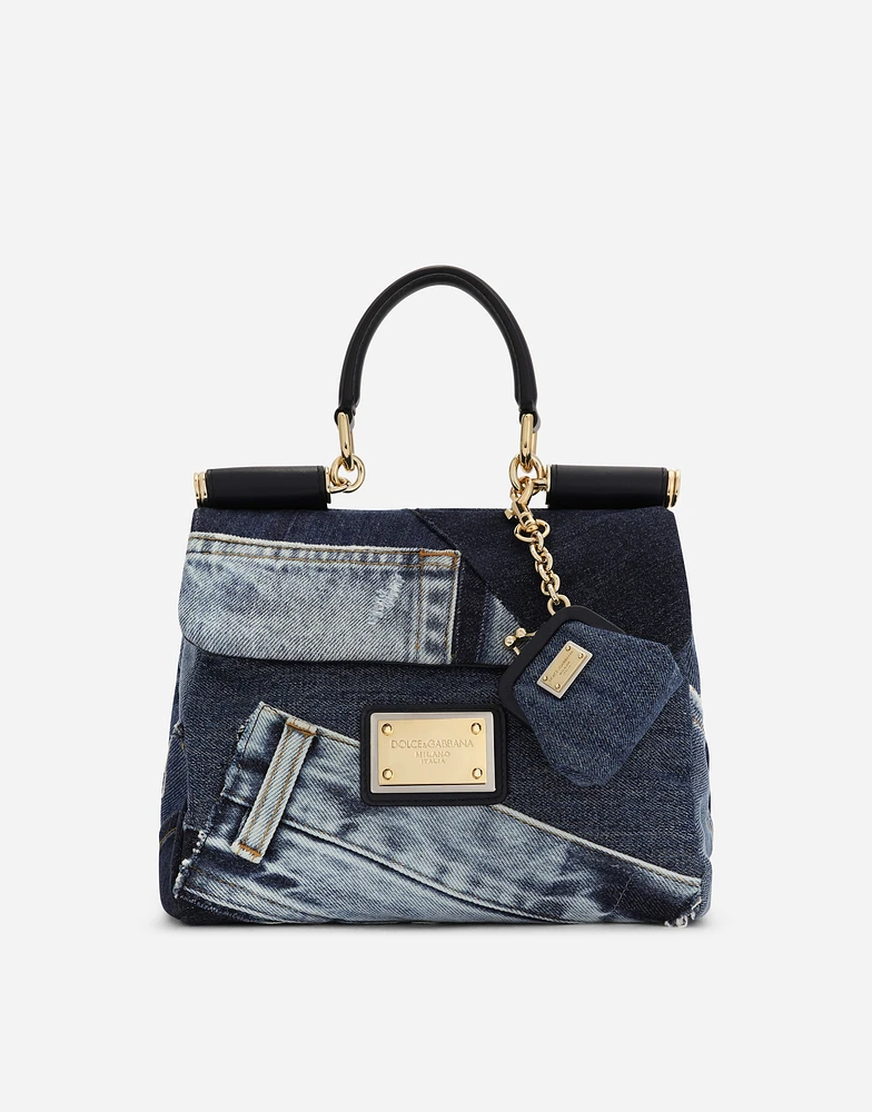 patchwork denim Sicily soft bag