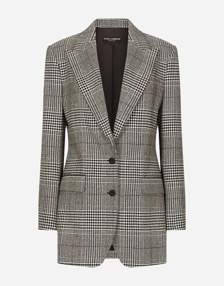 Single-breasted glen plaid jacket