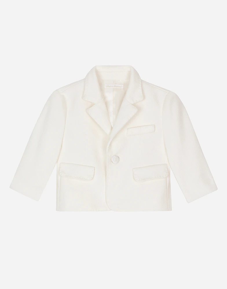 Classic single-breasted textured jersey jacket