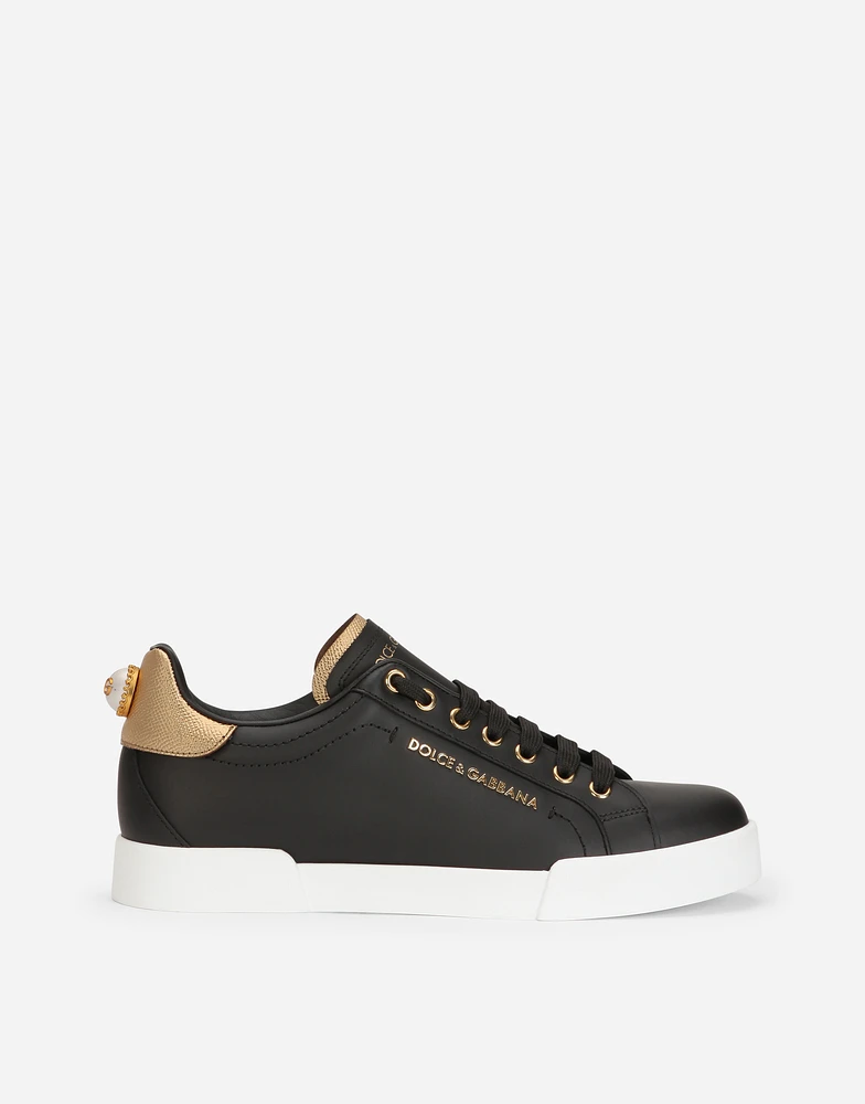 Calfskin nappa Portofino sneakers with lettering