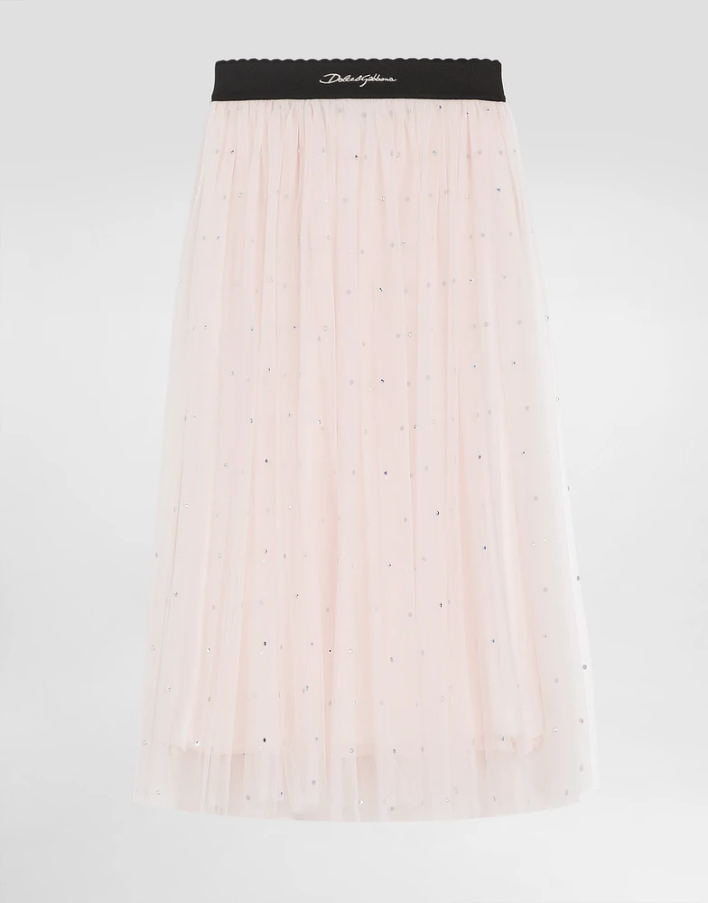Tulle skirt with rhinestone embellishment