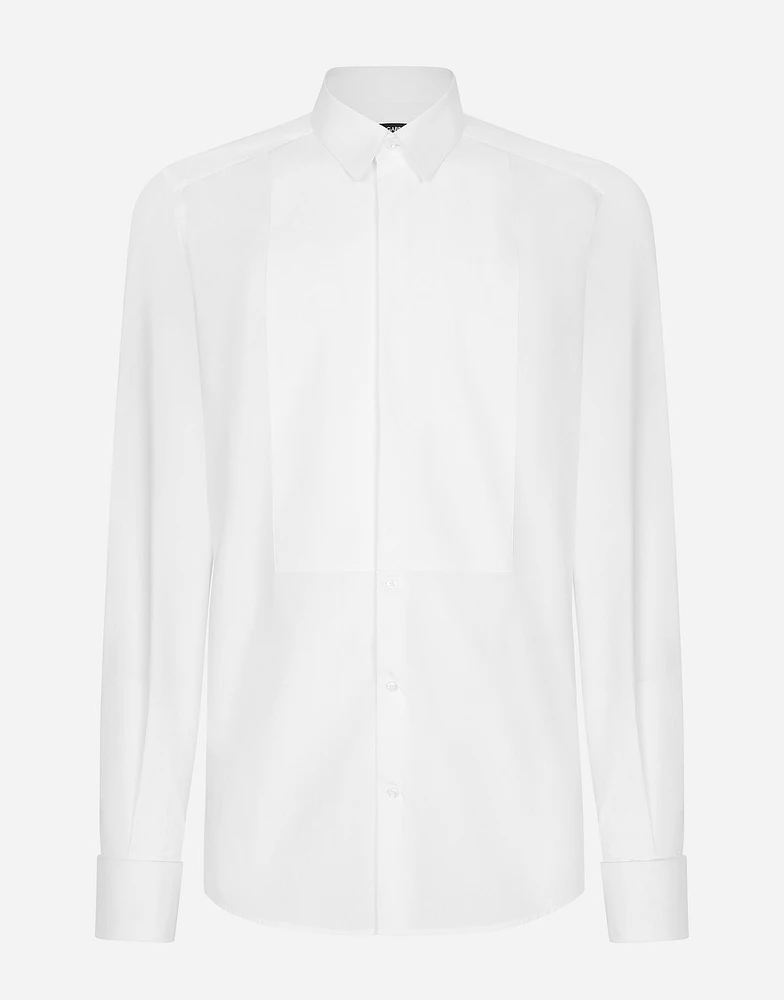 Cotton poplin Gold-fit tuxedo shirt