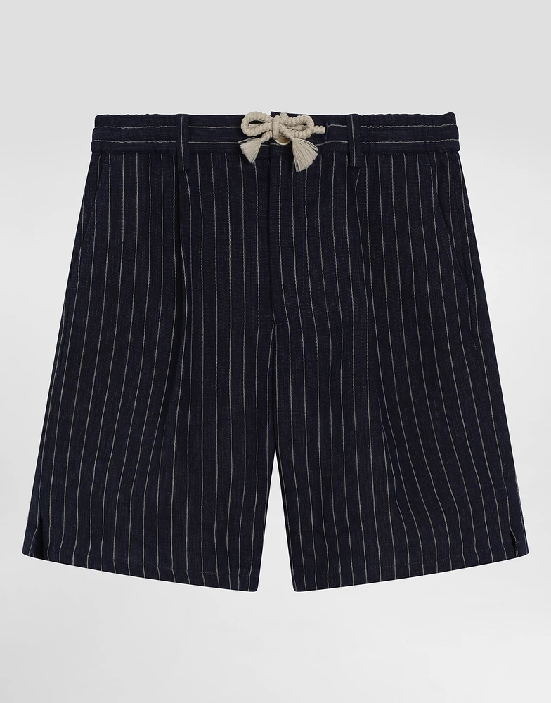 Striped fabric shorts