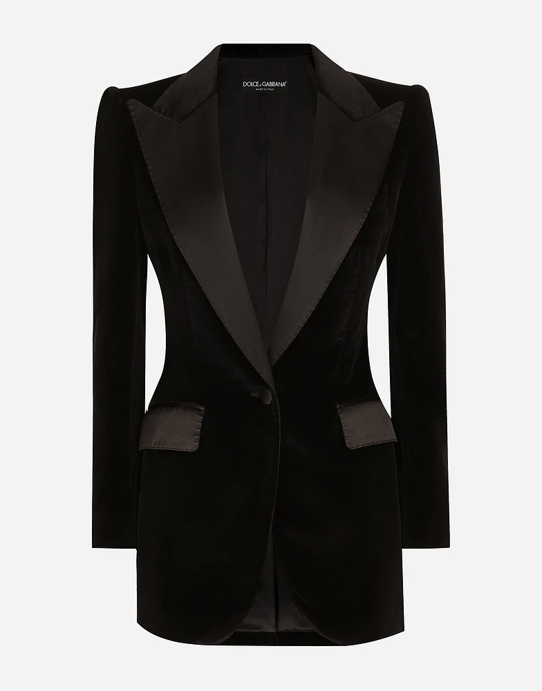 Single-breasted velvet Turlington tuxedo jacket