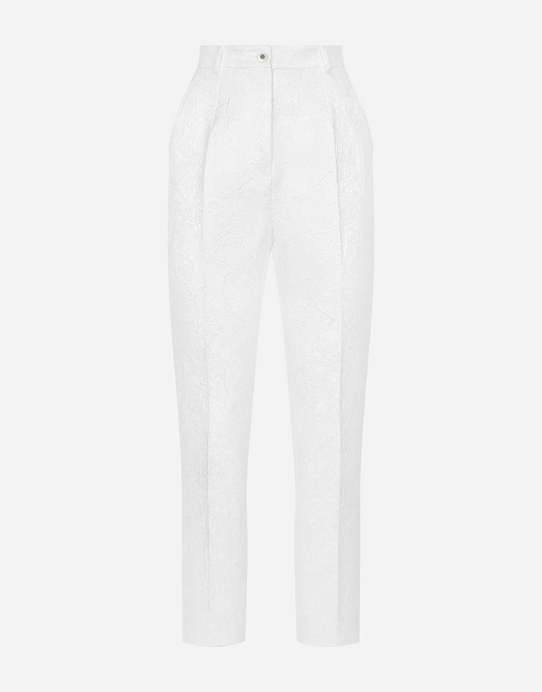 Brocade cigarette pants