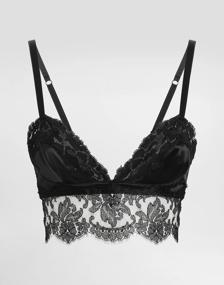 Satin and lace bralette top