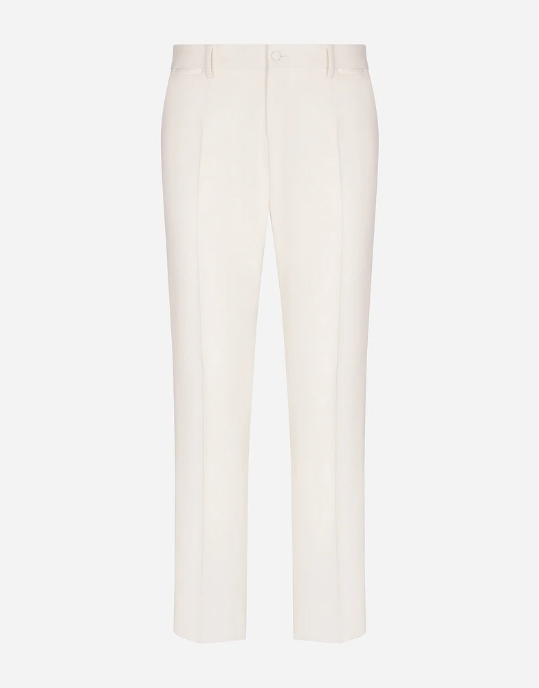 Stretch wool tuxedo pants