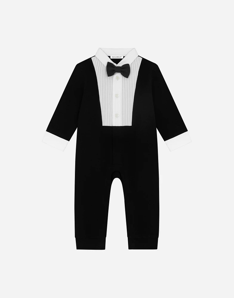 Tuxedo onesie in cotton