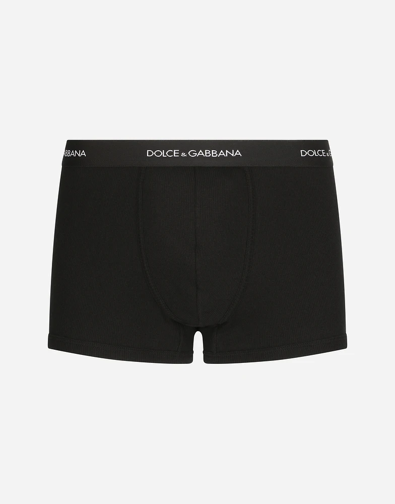 Fine-rib regular cotton boxers