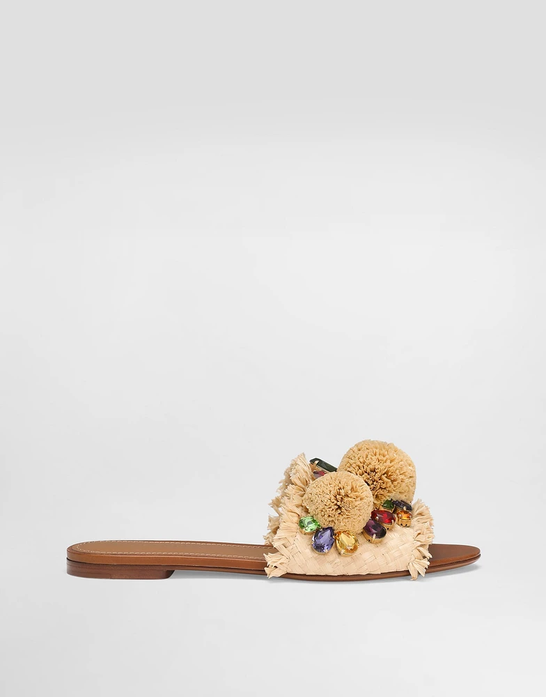 Braided slipper with fringes