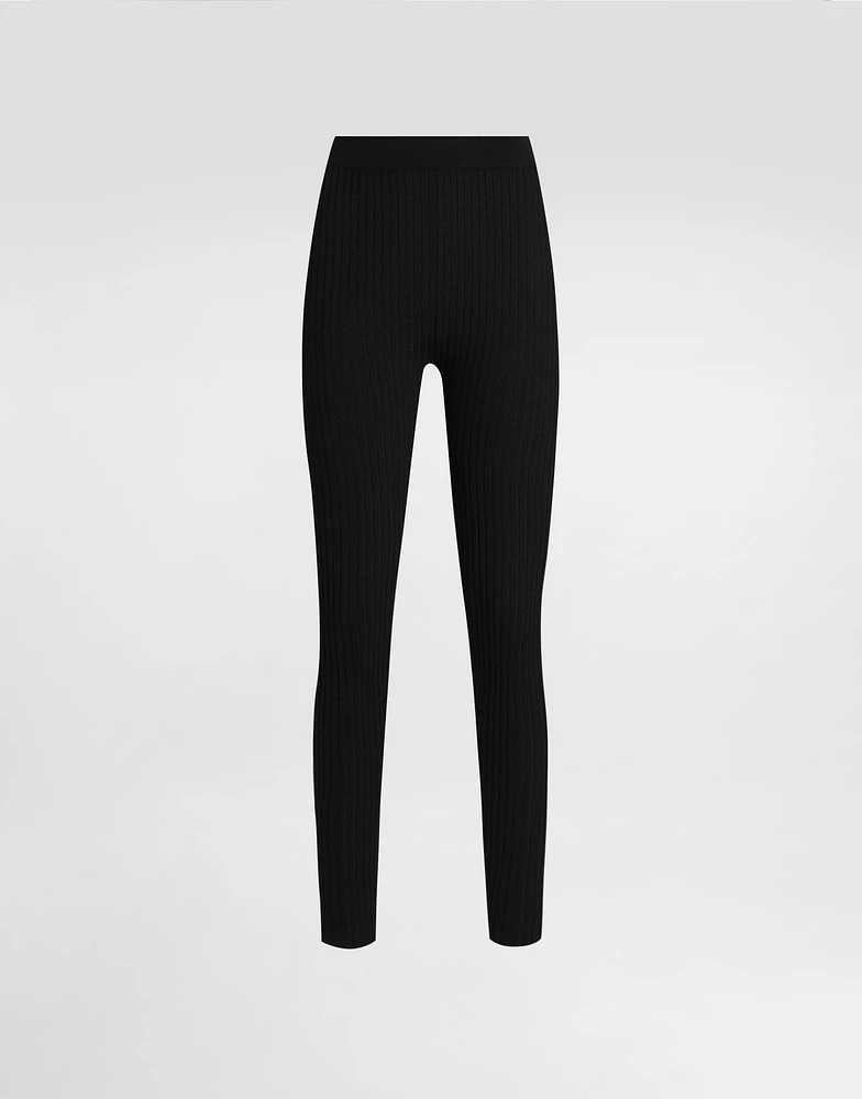 Ribbed wool leggings