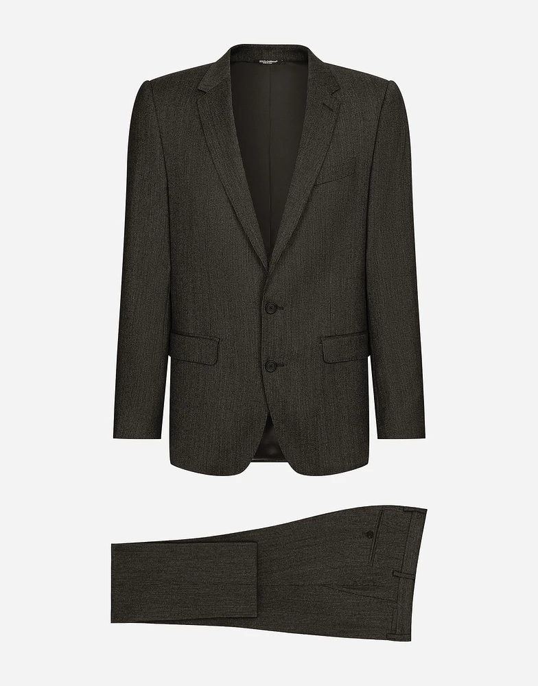 Single-breasted pinstripe wool Martini-fit suit