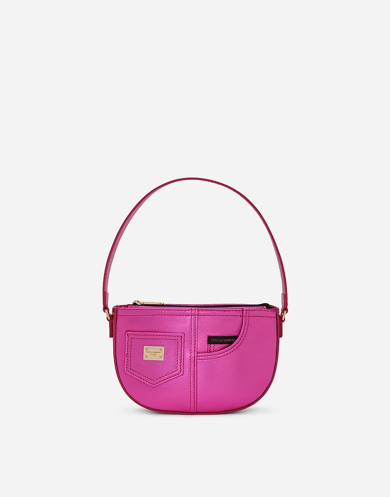 Foiled nappa leather shoulder bag