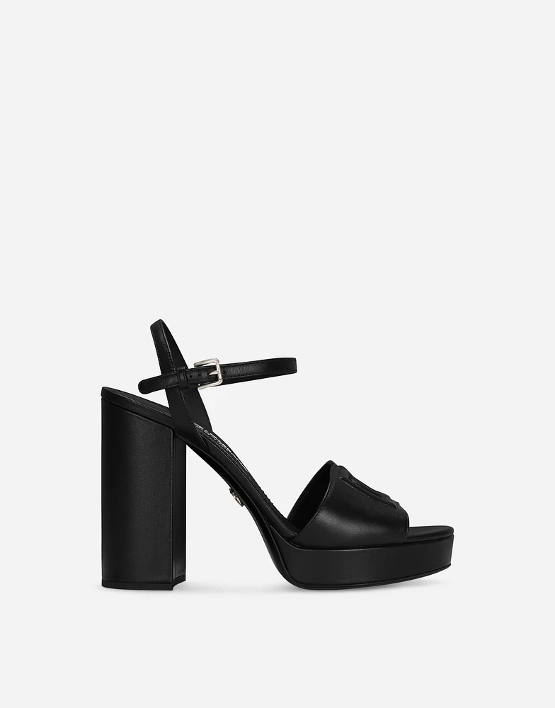 Calfskin platform sandals