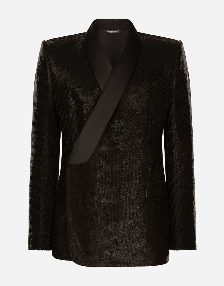 Sequined double-breasted Sicilia-fit tuxedo jacket
