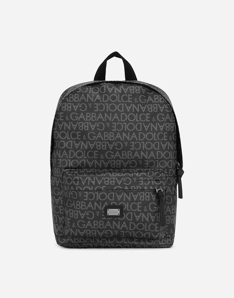 Coated jacquard backpack