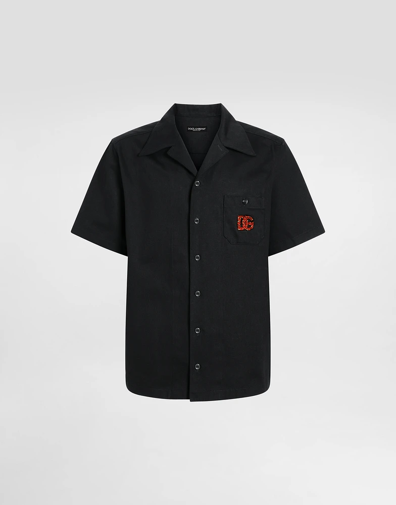 Hawaiian shirt with DG logo embroidery
