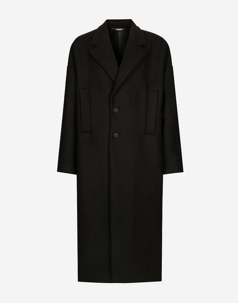 Oversize single-breasted wool coat