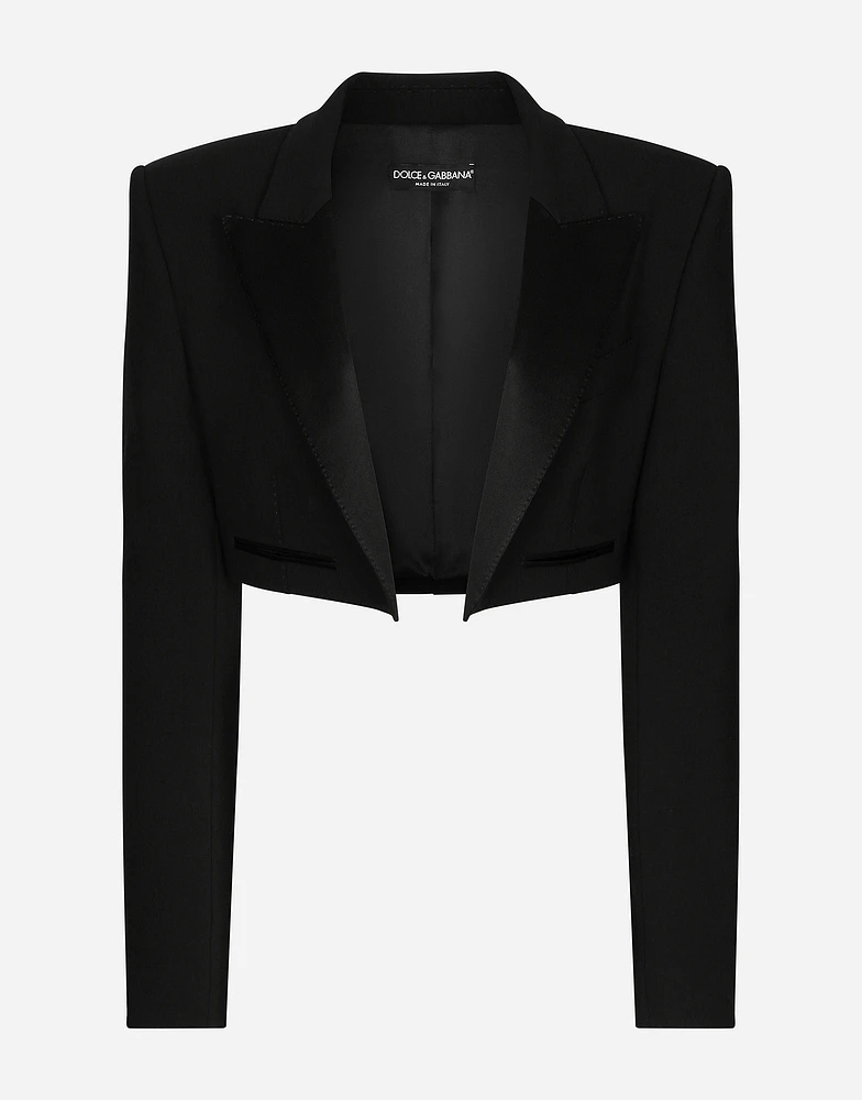 Wool gabardine Spencer tuxedo jacket
