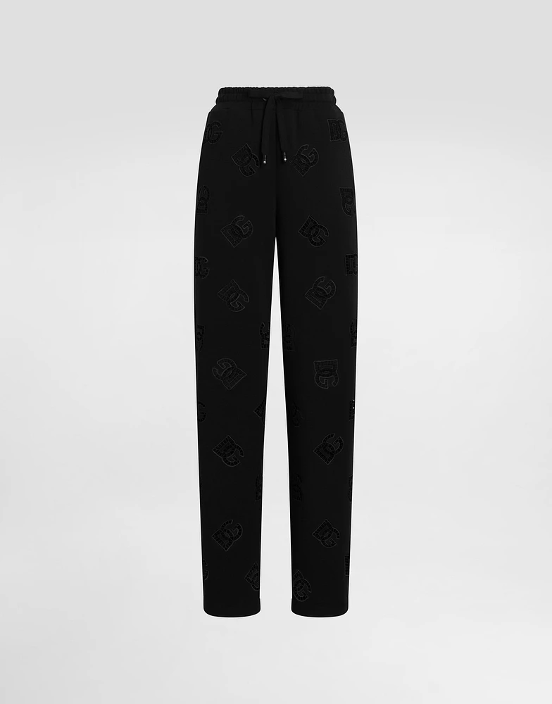 Jersey jogging pants with cut-out and DG logo